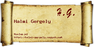 Halmi Gergely névjegykártya